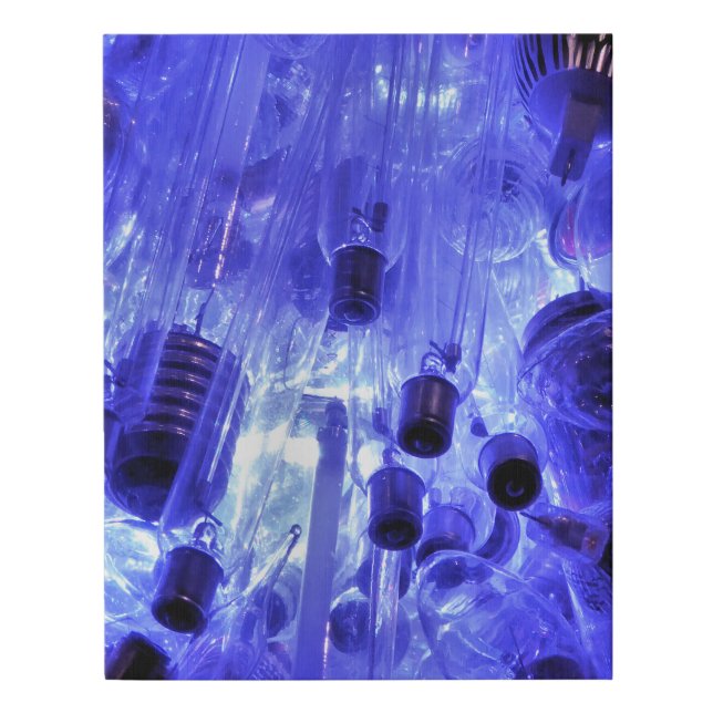 LIGHTS IN BLUE FAUX CANVAS PRINT (Front)