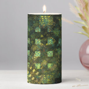 Lights in the City Abstract Art Pillar Candle