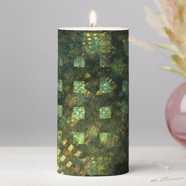 Lights in the City Abstract Art Pillar Candle (In Situ)