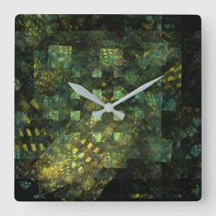 Lights in the City Abstract Art Square Wall Clock