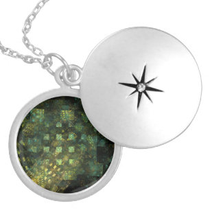 Lights in the City Abstract Silver Locket