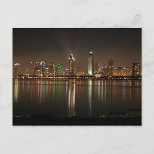 Lights Nights City Harbor View San Diego Postcard