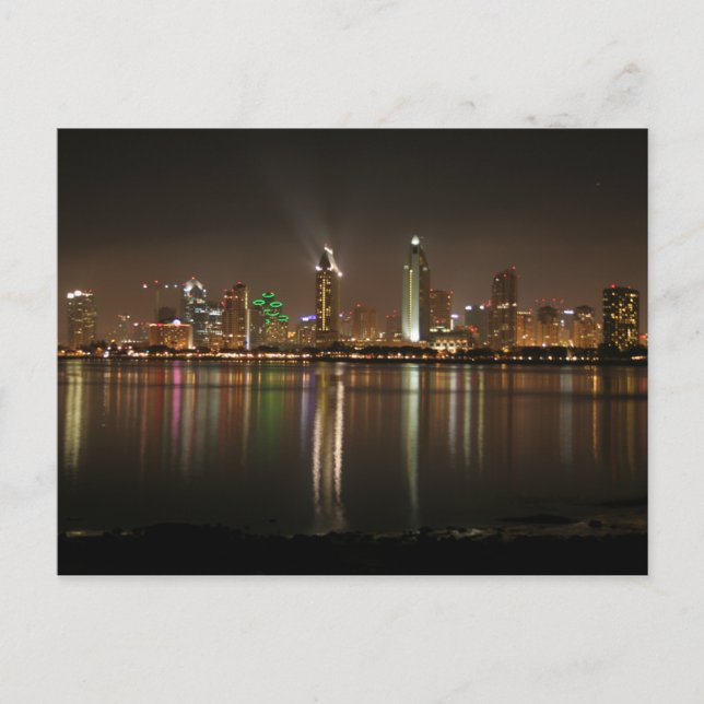 Lights Nights City Harbor View San Diego Postcard (Front)