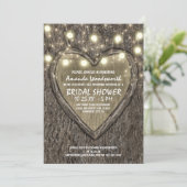Lights + Oak Tree Bark Bridal Shower Invitations (Standing Front)