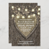 Lights + Oak Tree Bark Bridal Shower Invitations (Front/Back)