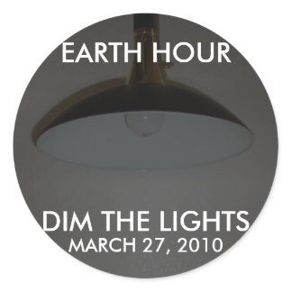 Lights On / Off - Dim the Lights for Earth Hour Classic Round Sticker