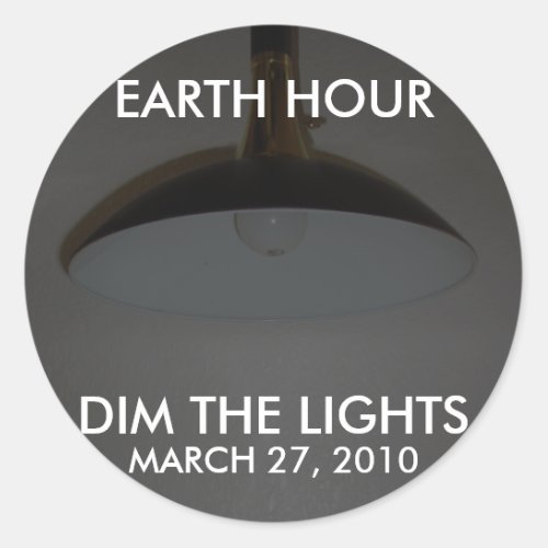 Lights On  Off _ Dim the Lights for Earth Hour Classic Round Sticker
