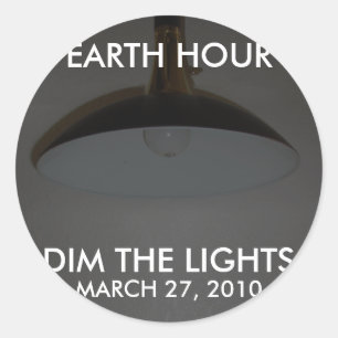 Lights On / Off - Dim the Lights for Earth Hour Classic Round Sticker
