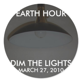Lights On / Off - Dim the Lights for Earth Hour Classic Round Sticker