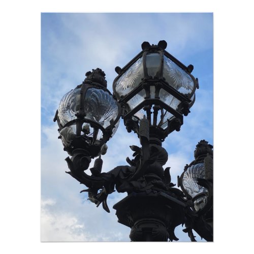 Lights on the Alexander III Bridge in Paris Photo Print