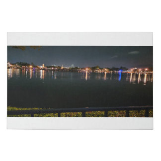Lights on the lagoon faux canvas print