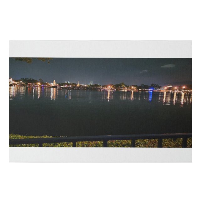 Lights on the lagoon faux canvas print (Front)