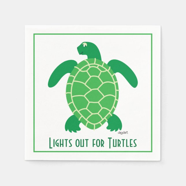 Lights Out for Turtles Napkins (Front)