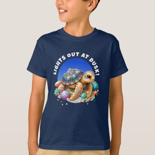 LIGHTS OUT SAVE THE TURTLES  T_Shirt