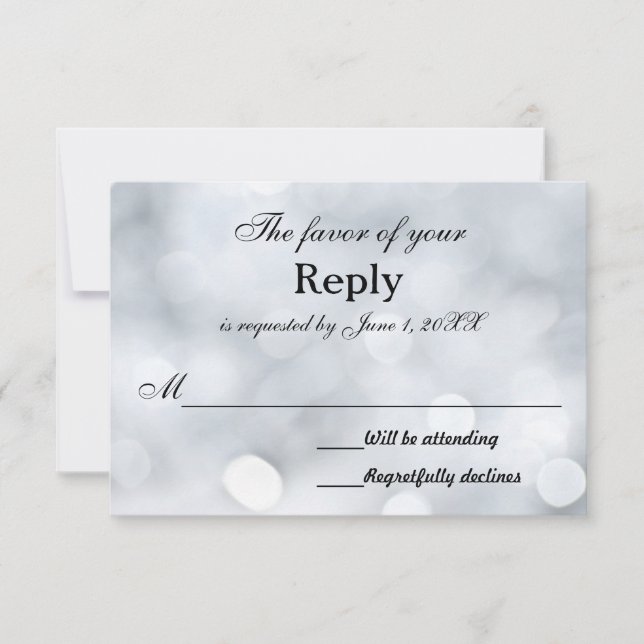 Lights RSVP Wedding Response Request Cards (Front)