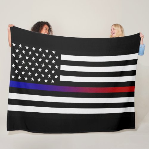 Lights  Siren Thin Line Flag Fleece Blanket