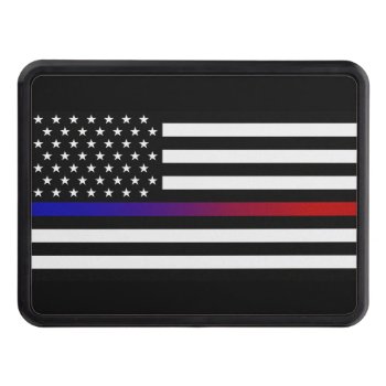 Lights & Siren Thin Line Flag Hitch Cover by ThinBlueLineDesign at Zazzle