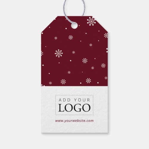 Lights  Snow Red Merry Christmas Business Logo Gift Tags