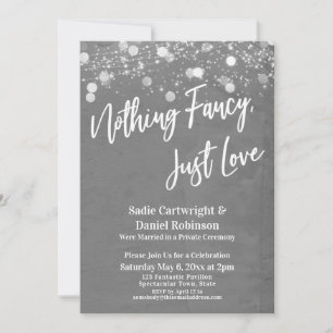 Lights Textured Nothing Fancy Just Love Gray Invitation