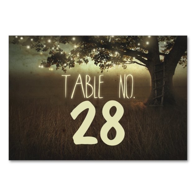Lights Tree Wedding Table Number Cards Place Cards