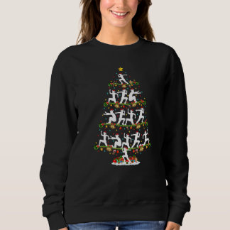 Lights Xmas Santa Triple Jump Christmas Tree Sweatshirt