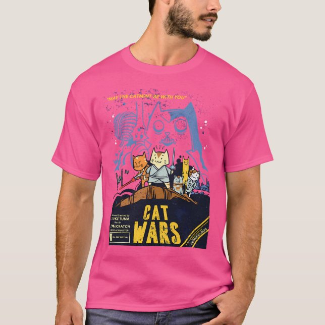 Lightsaber Cat Wars T-Shirt (Front)