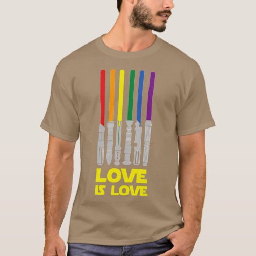 Lightsaber Rainbow Love Is Love T_Shirt