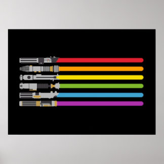 Lightsaber Rainbow Poster