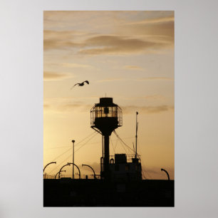 Lightship at sunset poster