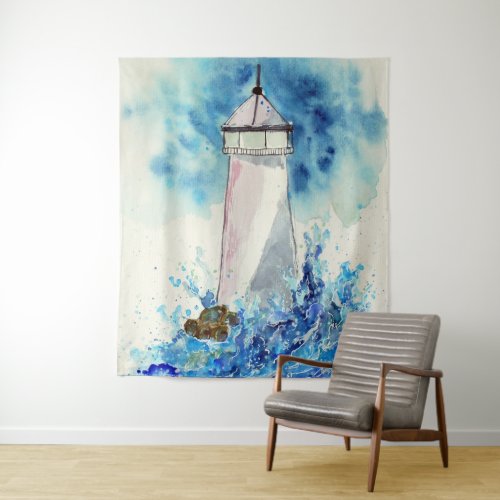 Lighttower vs Waves Tapestry