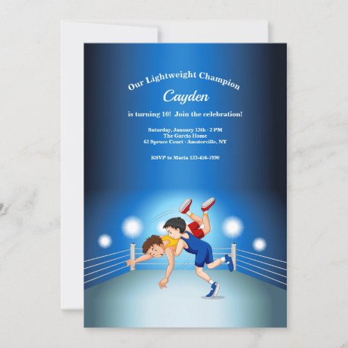 Lightweight Champion Birthday Party Invitation