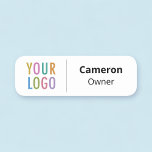 Lightweight Employee Nametag Company Logo Magnetic Name Tag<br><div class="desc">Personalize our professional lightweight name tag with your company logo, employee name, job title, or other custom text. It's available with a magnetic back fastener (do not use with pacemakers) or with a safety pin back. Customers like that it's lightweight with a strong magnet. You can customize the white background...</div>