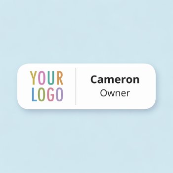 Lightweight Name Tag Badge With Logo Magnetic Pin by MISOOK at Zazzle