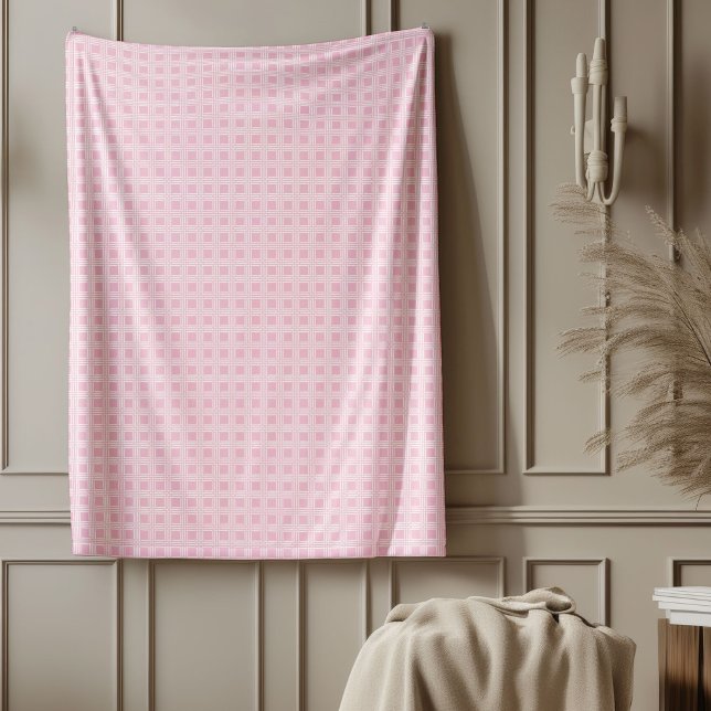 Lightweight Pink Plaid Checkered Everyday Use Fleece Blanket (Lightweight Pink Plaid Checkered Everyday Use Fleece Blanket)