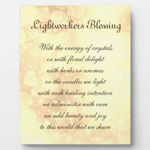 Lightworkers Blessing Plaque