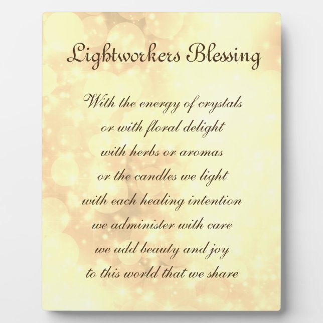 Lightworkers Blessing Plaque (Front)