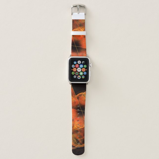 Lightworks Abstract Art Fractal of Fiery Energy Apple Watch Band (Front)