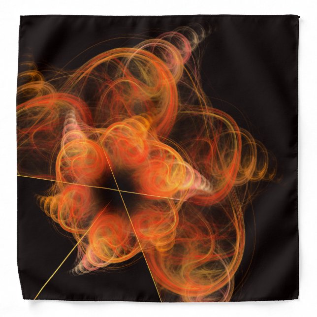 Lightworks Abstract Art Fractal of Fiery Energy Bandana (Front)