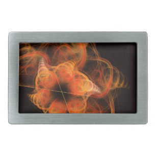 Lightworks Abstract Art Fractal of Fiery Energy Belt Buckle