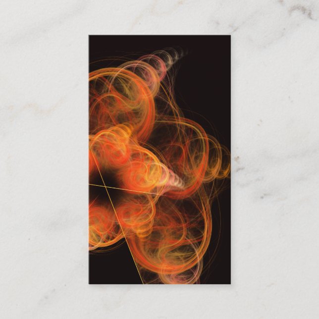 Lightworks Abstract Art Fractal of Fiery Energy Business Card (Front)