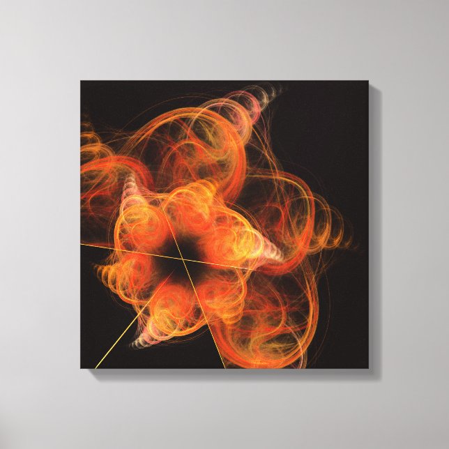 Lightworks Abstract Art Fractal of Fiery Energy Canvas Print (Front)
