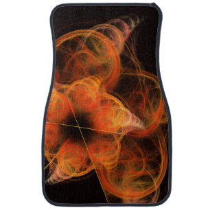 Lightworks Abstract Art Fractal of Fiery Energy Car Floor Mat