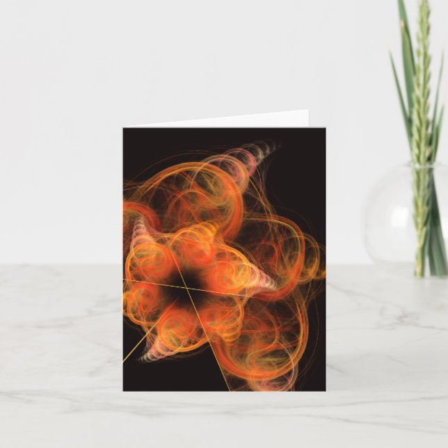 Lightworks Abstract Art Fractal of Fiery Energy Card (Front)