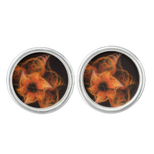 Lightworks Abstract Art Fractal of Fiery Energy Cufflinks