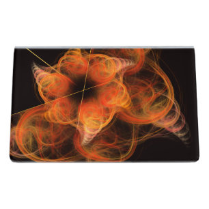 Lightworks Abstract Art Fractal of Fiery Energy Desk Business Card Holder
