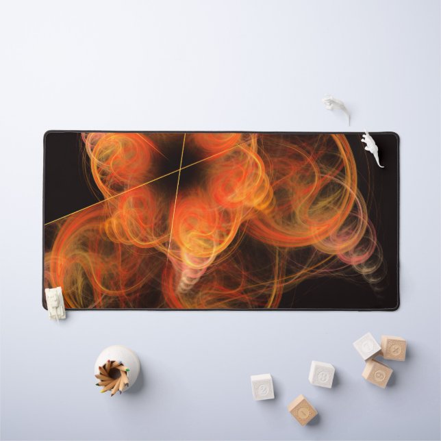 Lightworks Abstract Art Fractal of Fiery Energy Desk Mat (Kids Table)