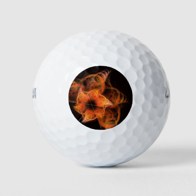 Lightworks Abstract Art Fractal of Fiery Energy Golf Balls (Front)