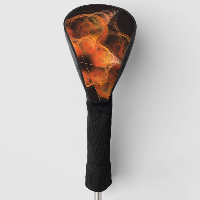 Lightworks Abstract Art Fractal of Fiery Energy Golf Head Cover (Front)