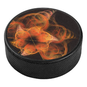 Lightworks Abstract Art Fractal of Fiery Energy Hockey Puck