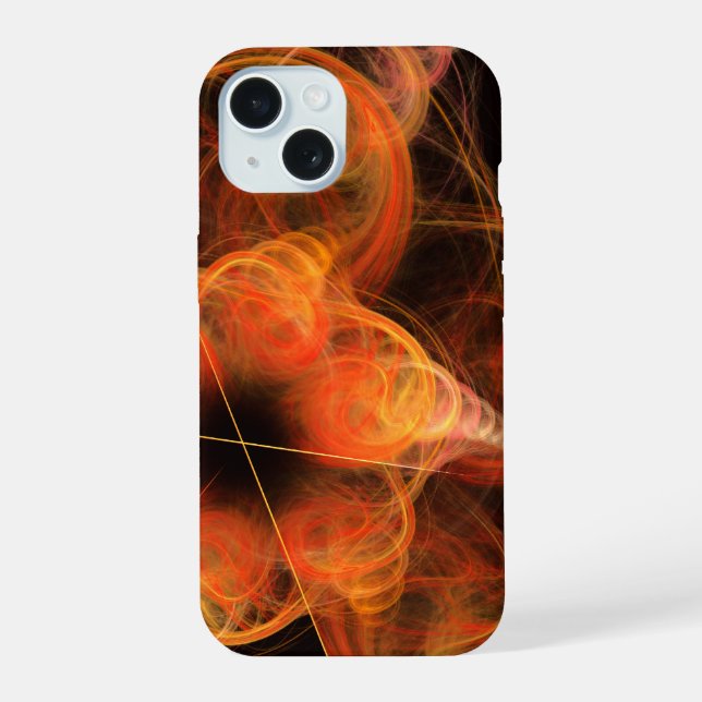 Lightworks Abstract Art Fractal of Fiery Energy iPhone 15 Case (Back)
